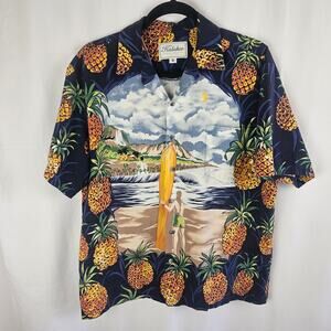 Kalaheo Pineapple Hawaiian Surf Waikiki Diamond Head VTG 90s Shirt USA Mens M